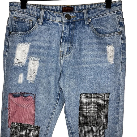 POL (Anthropologie) Patchwork Light Wash Ankle Jeans Size Small - Picture 2 of 14